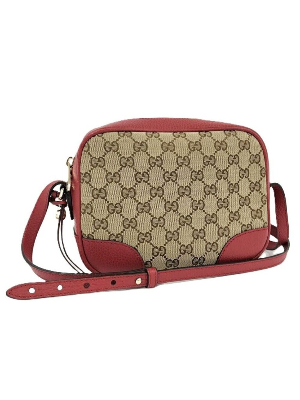 Gucci Shoulder Bag GG Canvas Red Brown